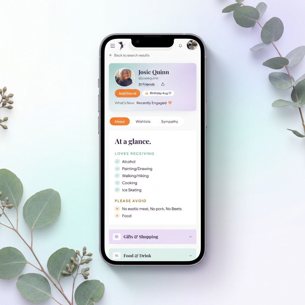 Hello Kado wishlist app preview